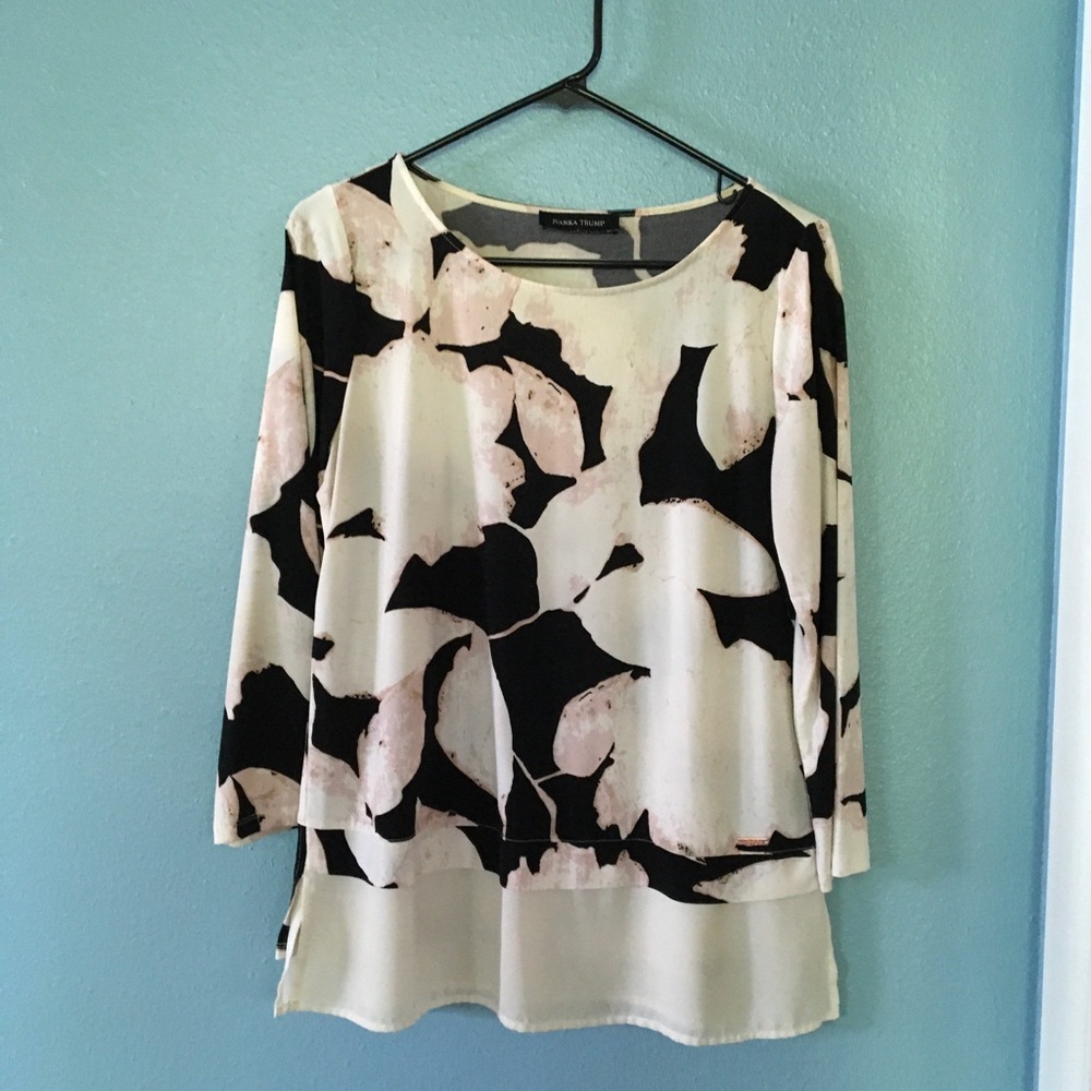 Ivanka Trump Black, White, & Pink Blouse
